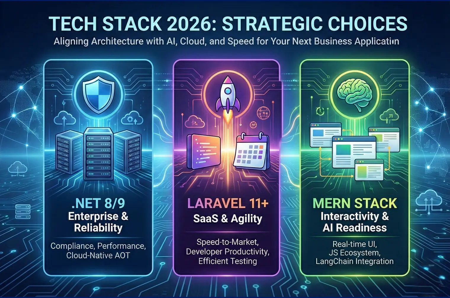 .NET vs Laravel vs MERN in 2026: Which Technology Should You Choose for Your Next Business Application?